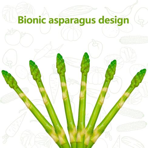 6PCS Fake Asparagus Artificial Vegetable Model - Realistic Lifelike Simulated Plastic Asparagus Decor for Kitchen Display, Restaurant Props, Food Photography, Halloween & Party Decoration in Kuwait