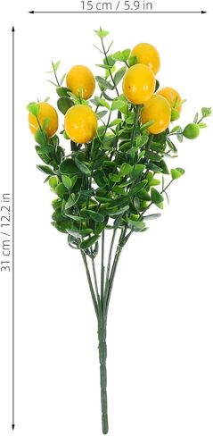 Cabilock 8pack Fake Lemon Branches Artificial Yellow Faux Lemons Decorations Eucalyptus Leaf Stems Tables Centerpiece for Kitchen Stem Fruits for Home Spring Summer Party Decor in Saudi Arabia