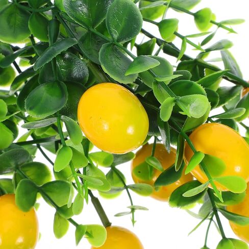 Cabilock 8pack Fake Lemon Branches Artificial Yellow Faux Lemons Decorations Eucalyptus Leaf Stems Tables Centerpiece for Kitchen Stem Fruits for Home Spring Summer Party Decor in Saudi Arabia