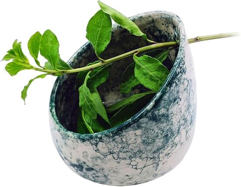 Pottery Herb Stripper Bowl Multi Size Holes Ceramic Stripping Tool Decorative Leaf Cilantro Parsley Basil Veggies Durable Kitchen Gadget in Saudi Arabia