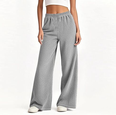 Sweatpants Jeans for Women Wide Leg Sweatpants that Look Like Denim Jean Elastic High Waisted Baggy Denim Pants with Pockets in Kuwait