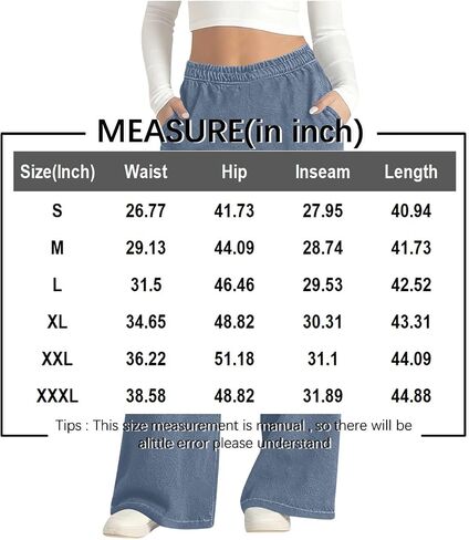 Sweatpants Jeans for Women Wide Leg Sweatpants that Look Like Denim Jean Elastic High Waisted Baggy Denim Pants with Pockets in Kuwait