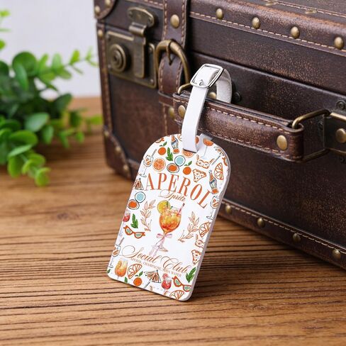 Aperol Spritz إلهام الأمتعة العلامة الإيطالية هدية عطلة الصيف كوكتيل شرب عاشق الأمتعة علامة Aperol المتحمسين هدية (AperolSpritz-tag) in Kuwait