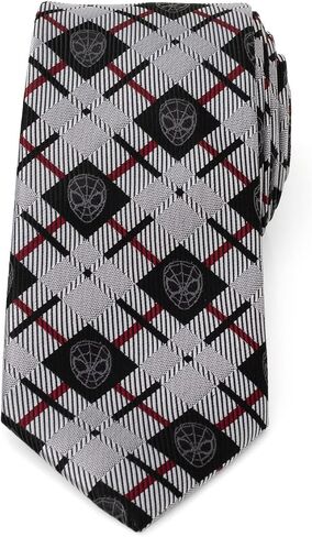 Cufflinks Inc. Spider-Man Plaid Black Men's Silk Blend Tie in Kuwait