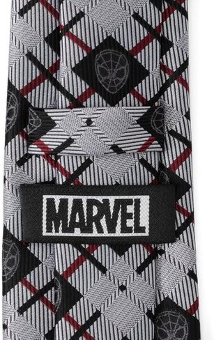 Cufflinks Inc. Spider-Man Plaid Black Men's Silk Blend Tie in Kuwait