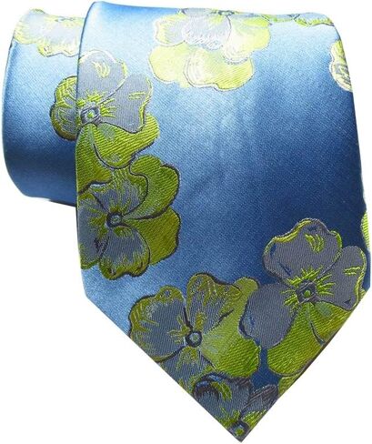 New Classic Floral Blue Green JACQUARD WOVEN Silk Men's Tie Necktie in Saudi Arabia