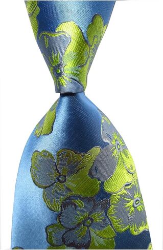 New Classic Floral Blue Green JACQUARD WOVEN Silk Men's Tie Necktie in Saudi Arabia