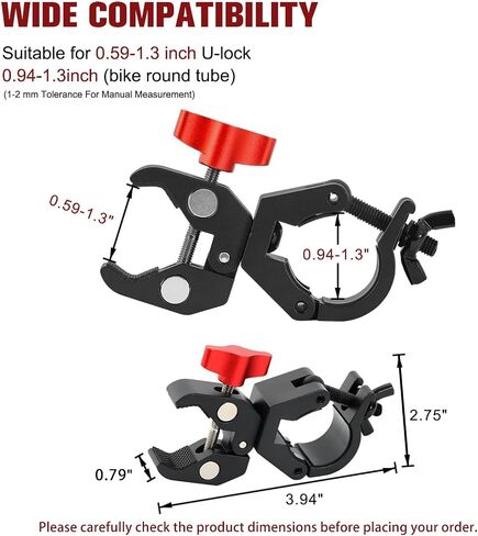 U Lock Holder/Clamp Bike Lock Holder Heavy Duty Bike Lock Mount All Metal Securely U Lock Mount Bike Lock Holder Mount, No Rattle, Ultra Quiet Ride in Saudi Arabia