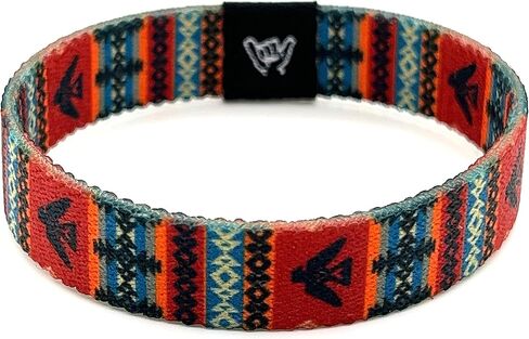 Hang Loose Bands - Southwestern Bracelet for Men, Women & Teens - Comfy Tribal Print and Boho - Western Style Reversible Wristband - Thunderbird | Small: 6.5" (most common fitting size) in Saudi Arabia