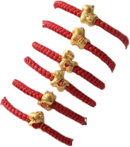 6 قطعة 2026 السنة الجديدة للحصان الأحمر سلسلة مضفر سوار محظوظ الحصان سحر سوار للنساء الرجال in Kuwait