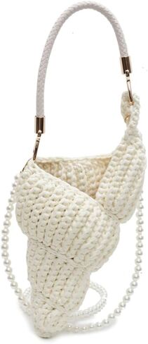 Handwoven Seashell Hobo Bags Women Crochet Summer Beach Bag Crossbody Shoulder Bag Boho Knitted Evening Clutch Purses 2025 in Kuwait