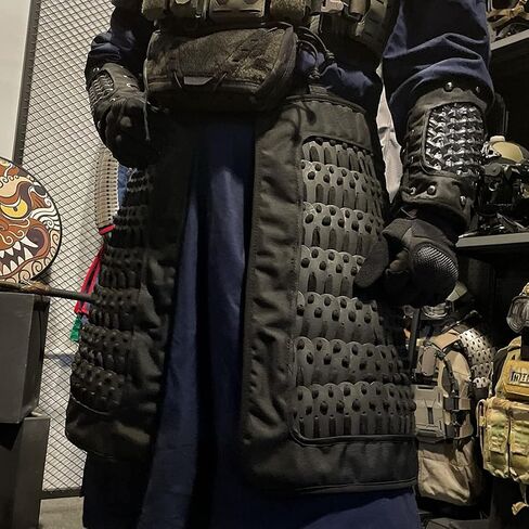 Tactical Skirt Armor Guards, Non-slip Handmade Classical Medieval Warrior Knight Samurai Combat Protector Defense 500D Clothing Equipment, 2Pcs (without Belt) 6 (Black) 50x51 2cm 2PJ145210BX in Saudi Arabia
