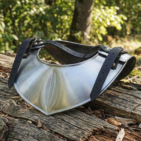 Steel Collar Gorget, Medieval Dragon Hunter Design Adjustable Gorget Armor Replica, Classic 18 Gauge Plate Armour, Vintage Heavy Duty Neck Protector with Leather Straps Closure in Saudi Arabia
