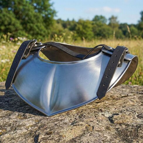 Steel Collar Gorget, Medieval Dragon Hunter Design Adjustable Gorget Armor Replica, Classic 18 Gauge Plate Armour, Vintage Heavy Duty Neck Protector with Leather Straps Closure in Saudi Arabia