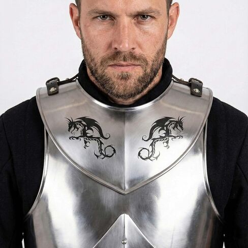 Steel Collar Gorget, Medieval Dragon Hunter Design Adjustable Gorget Armor Replica, Classic 18 Gauge Plate Armour, Vintage Heavy Duty Neck Protector with Leather Straps Closure in Saudi Arabia