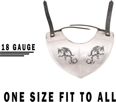 Steel Collar Gorget, Medieval Dragon Hunter Design Adjustable Gorget Armor Replica, Classic 18 Gauge Plate Armour, Vintage Heavy Duty Neck Protector with Leather Straps Closure in Saudi Arabia
