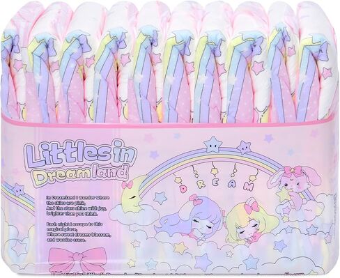 LittleForBig Ultra Absorbent 7000 mL Adjustable Hook-and-Loop Fastener Closure Adult Printed Cloth Back Diaper 10 Pieces - Fairy Littles in Dreamland (Medium 28"-38") in Kuwait