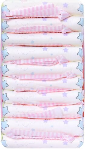 LittleForBig Ultra Absorbent 7000 mL Adjustable Hook-and-Loop Fastener Closure Adult Printed Cloth Back Diaper 10 Pieces - Fairy Littles in Dreamland (Medium 28"-38") in Kuwait
