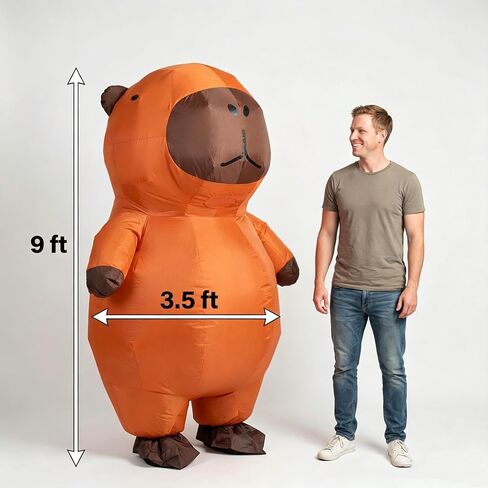 Inflatable Costumes Adult Capybara Theme Costume Disfraz inflable para adultos Funny Blow up Suits for Party Funny Cosplay Halloween Brown in Kuwait