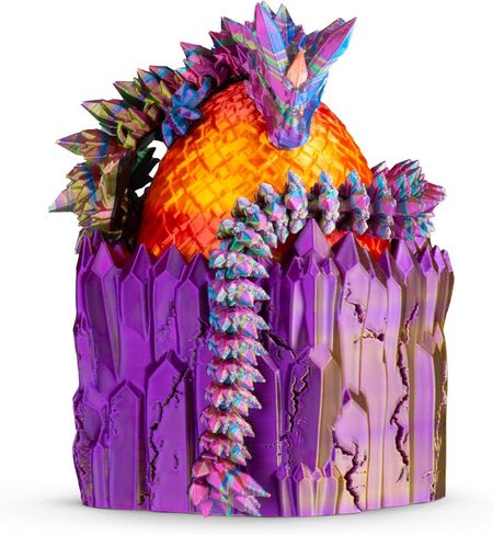 Distractibles Dragon Egg Mystery Box with Articulating Dragon & Crystal Rock Styled Collectible Container, Random Egg Color in Saudi Arabia