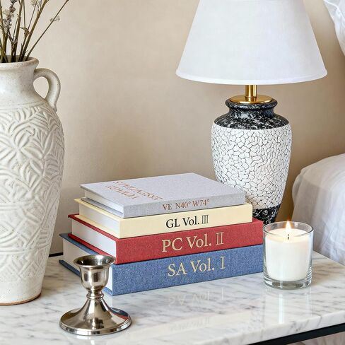 Set of 4 Decorative Books for Home Decor, Fake Books Shelf Decor for Living Room, Faux Book Storage Box for Coffee Table Decor, Vintage Aesthetic Decoration, Storage Boxes for Photo Key in Saudi Arabia