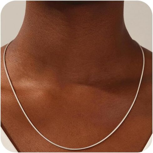 925 Sterling Silver Chain Necklace for Women - 1mm 1.5mm 2mm Snake Chain Necklace Smooth Sturdy Jewelry Gift Size 16/18/20/22 Inches in Saudi Arabia
