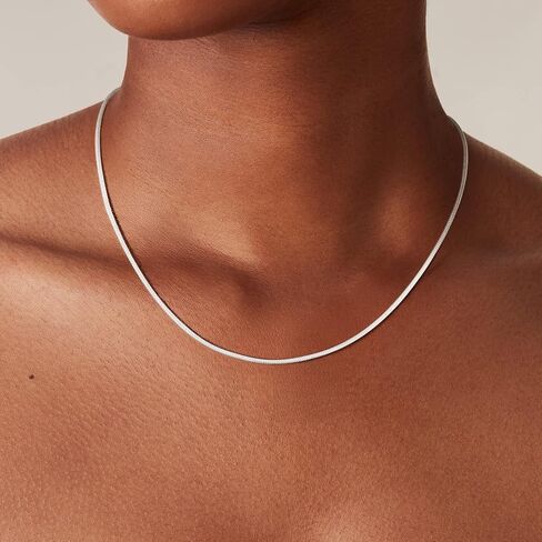 925 Sterling Silver Chain Necklace for Women - 1mm 1.5mm 2mm Snake Chain Necklace Smooth Sturdy Jewelry Gift Size 16/18/20/22 Inches in Saudi Arabia