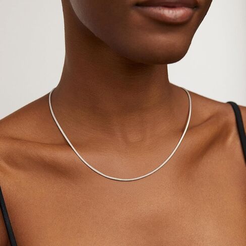 925 Sterling Silver Chain Necklace for Women - 1mm 1.5mm 2mm Snake Chain Necklace Smooth Sturdy Jewelry Gift Size 16/18/20/22 Inches in Saudi Arabia