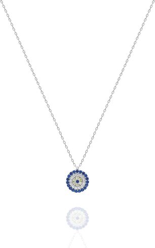 925 Sterling Silver Tiny Evil Eye Pendant Necklace for Women in Saudi Arabia