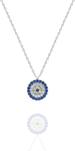 925 Sterling Silver Tiny Evil Eye Pendant Necklace for Women in Saudi Arabia