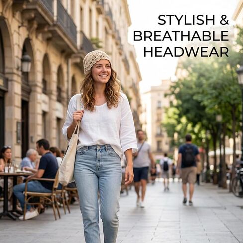 1 Crochet Beanie,Crochet Hats for Women, Summer Beanie Hats for Women, Cotton Breathable Design, Lightweight Headwear for Warm Weather, Adjustable Fit for Various Head Sizes in Saudi Arabia
