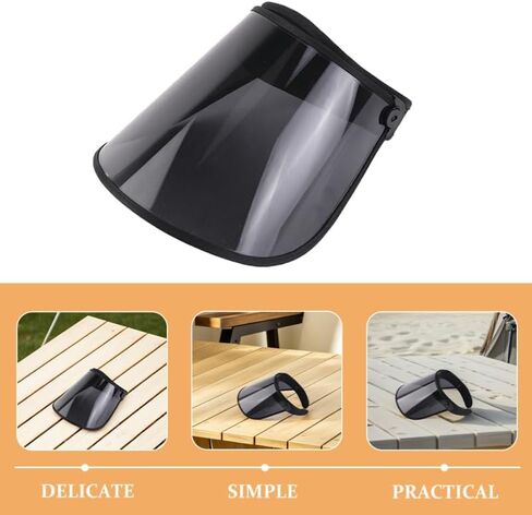 2Pcs Black Plastic Sun Visor Caps for Women Uv Protection Sunshade Hats Outdoor Travel Beach Hiking Fishing Summer Visor Hat with Breathable Open Top in Kuwait