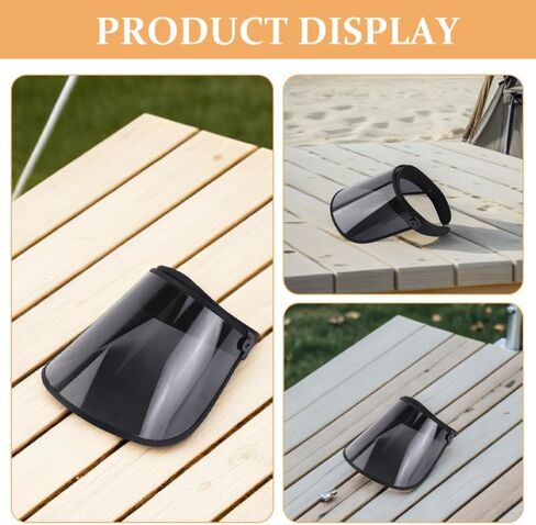 2Pcs Black Plastic Sun Visor Caps for Women Uv Protection Sunshade Hats Outdoor Travel Beach Hiking Fishing Summer Visor Hat with Breathable Open Top in Kuwait