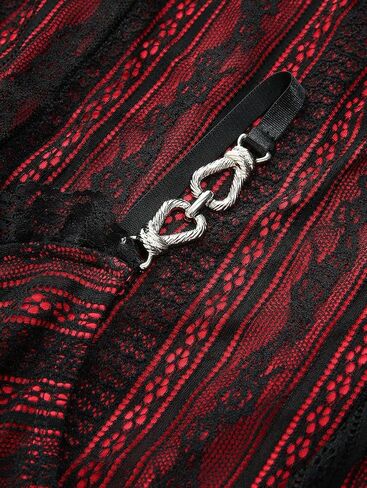 فستان نسائي من DRESSFO بطبقة من الدانتيل القوطي فستان Surplice على شكل حرف A بدون أكمام لحفلات الكوكتيل in Kuwait