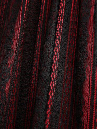 فستان نسائي من DRESSFO بطبقة من الدانتيل القوطي فستان Surplice على شكل حرف A بدون أكمام لحفلات الكوكتيل in Kuwait