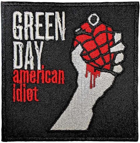 Green Day American Idiot Woven Iron On Patch (One Size) (Black/Red/White) in Saudi Arabia