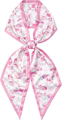 Mesovor Floral Neck Head Hair Scarf for Women, Silky Scarf for Purse Bag Handbags Dress Headbands for Festival Outfits in Kuwait