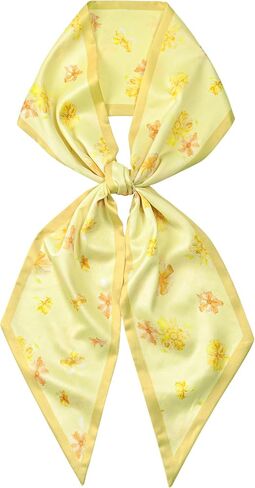Mesovor Floral Neck Head Hair Scarf for Women, Silky Scarf for Purse Bag Handbags Dress Headbands for Festival Outfits in Kuwait
