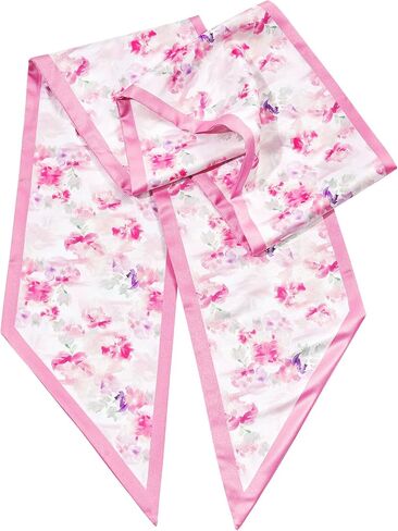 Mesovor Floral Neck Head Hair Scarf for Women, Silky Scarf for Purse Bag Handbags Dress Headbands for Festival Outfits in Kuwait