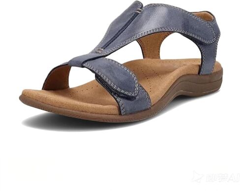 Orthopedic Sandals for Women Arch Support Open-Toe Walking Flats T-Strap Adjustable Comfortable Summer Beach Shoes in Kuwait