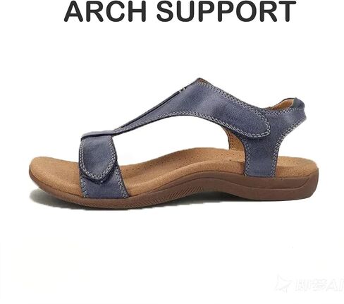 Orthopedic Sandals for Women Arch Support Open-Toe Walking Flats T-Strap Adjustable Comfortable Summer Beach Shoes in Kuwait