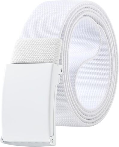 Mile High Life Stretch Canvas Belt for Men, Golf Casual Elastic Web Belt, Top Military Buckle, Adjustable Cut to Fit in Kuwait