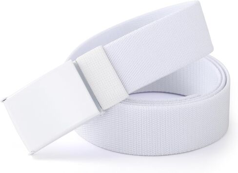 Mile High Life Stretch Canvas Belt for Men, Golf Casual Elastic Web Belt, Top Military Buckle, Adjustable Cut to Fit in Kuwait