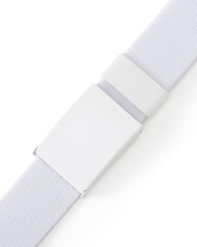 Mile High Life Stretch Canvas Belt for Men, Golf Casual Elastic Web Belt, Top Military Buckle, Adjustable Cut to Fit in Kuwait