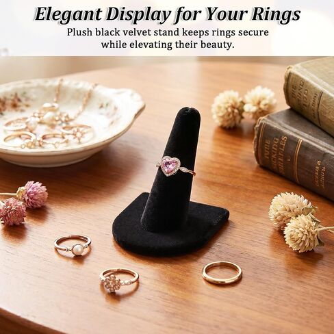 3pcs Ring Display Black Velvet Ring Holder Display for Jewelry Stand Single Jewelry Displays Stands Rings Organizer for Rings Storage in Kuwait