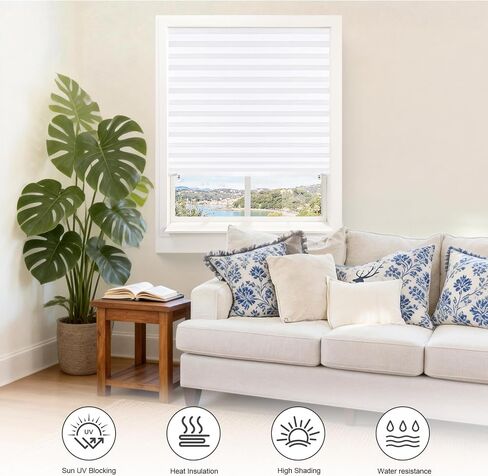 6Pcs Temporary Light Filtering Paper Shades for Windows Pleated Blinds with Adhesive,No Tools No Drilling Free Cut Size Temporary Room Darkening Shades CurtainType Rectangular Semi Blackout in Saudi Arabia