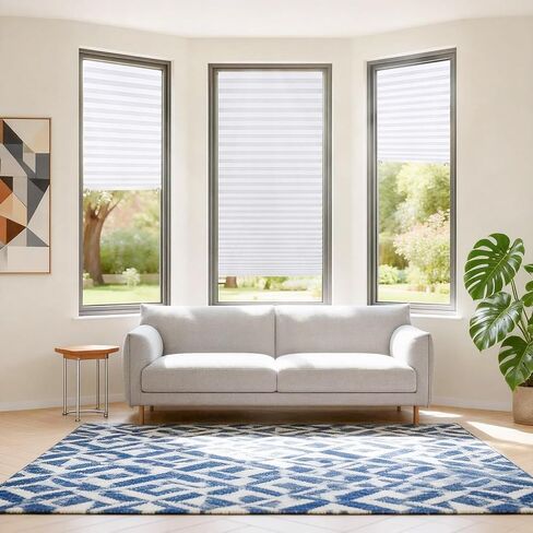 6Pcs Temporary Light Filtering Paper Shades for Windows Pleated Blinds with Adhesive,No Tools No Drilling Free Cut Size Temporary Room Darkening Shades CurtainType Rectangular Semi Blackout in Saudi Arabia