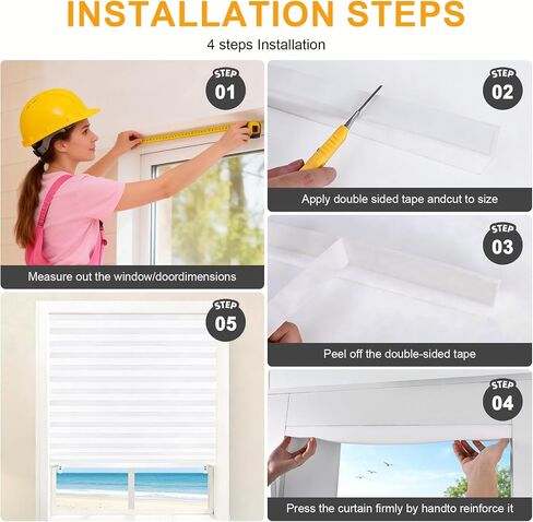 6Pcs Temporary Light Filtering Paper Shades for Windows Pleated Blinds with Adhesive,No Tools No Drilling Free Cut Size Temporary Room Darkening Shades CurtainType Rectangular Semi Blackout in Saudi Arabia