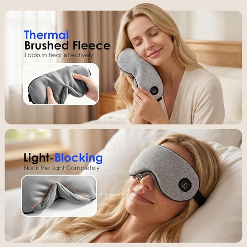 Akakios Heated Eye Mask for Dry Eyes, Cordless Eye Heating Pad with 3 Temperature Modes, Improved Sleep, Eye Warmer Compress for Travel with Replaceable Washable Cover (Gray) in Saudi Arabia