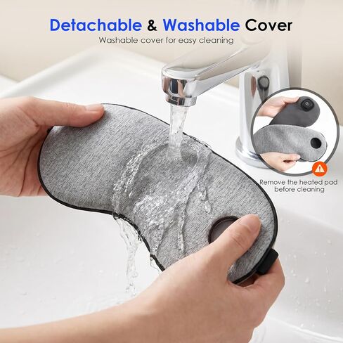 Akakios Heated Eye Mask for Dry Eyes, Cordless Eye Heating Pad with 3 Temperature Modes, Improved Sleep, Eye Warmer Compress for Travel with Replaceable Washable Cover (Gray) in Saudi Arabia